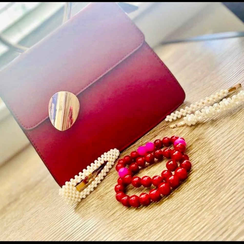 Handbag, Beaded Bracelets, Hair Pins